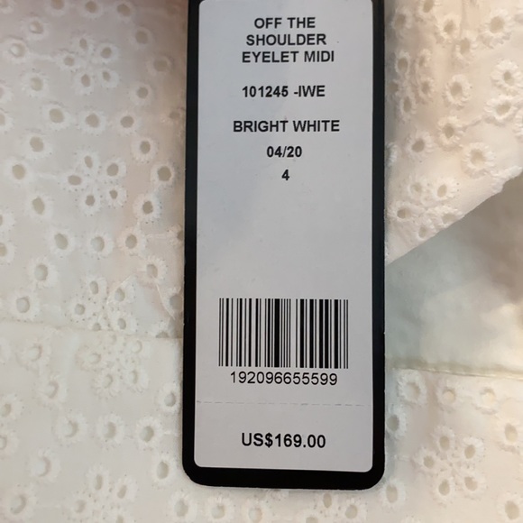 NWT Bebe Off The Shoulder Eyelet Midi Dress - Picture 5 of 5